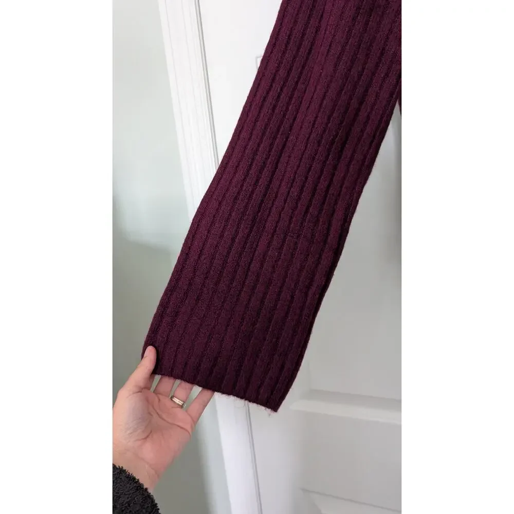 Gap Mockneck Ribbed Cozy Sweater in Beach Plum